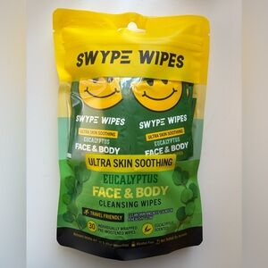 Swype Wipes Ultra Skin Soothing Eucalyptus Face & Body Cleansing Wipes